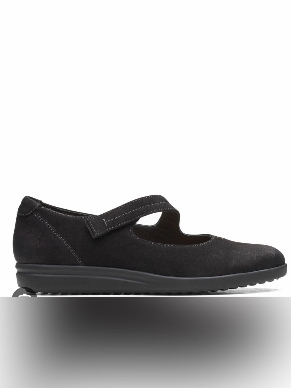 Clarks Black nubuck leather Mary Jane Flats comfort shoes size 10 tamzen walk